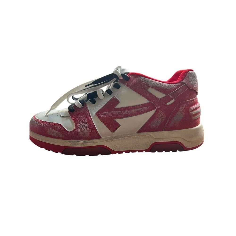 Off-White Out of Office OOO Distressed Red White Sneakers 48 US 15 Virgil Abloh